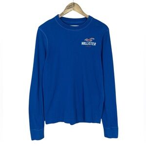 Hollister‎ | Long Sleeve Y2K basic Tee Embroidered Bird Logo 00's Vibrant Blue